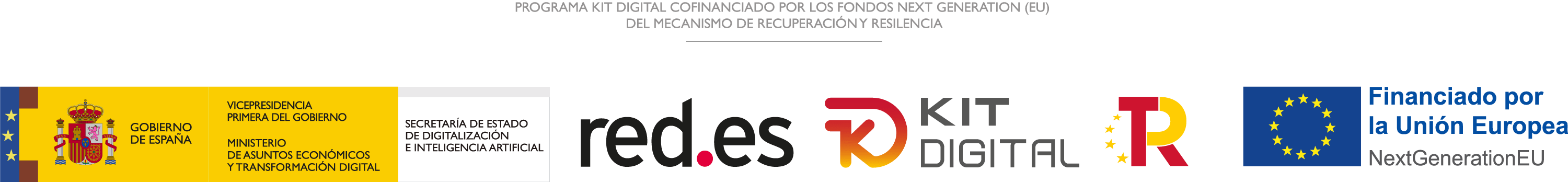 Programa Kit Digital cofinanciado por los fondos Next Generation (EU) — Gobierno de España, Red.es, Financiado por la Unión Europea NextGenerationEU